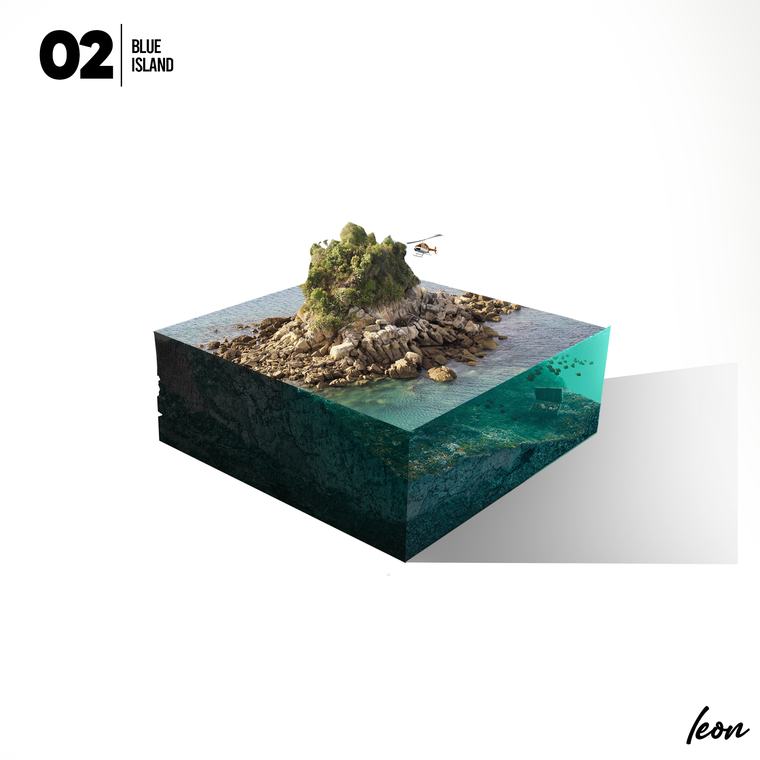 Miniature worlds: A series of cut-away 3D island composites.